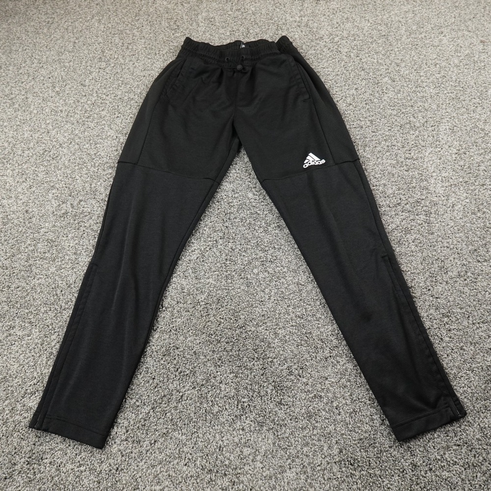 Adidas Pants Mens M Black Zip Track WarmUp Jogger Sweatpants Workout Gym Tapered